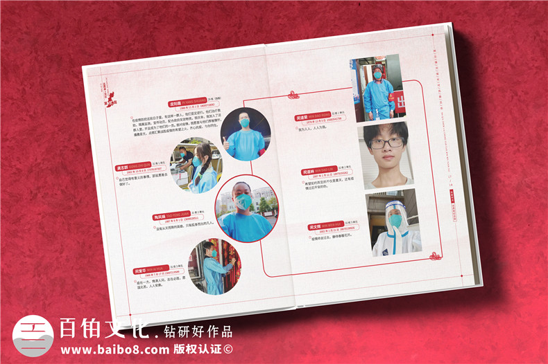 疫情防控志愿者照片制作抗疫圖畫(huà)冊(cè)-街道疫情防控紀(jì)念冊(cè)