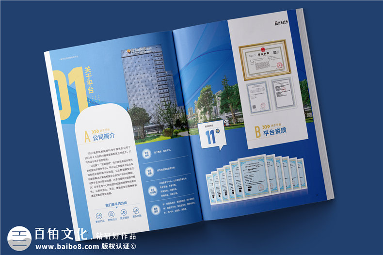 電商平臺簡介宣傳冊設計-校服電商采購平臺畫冊